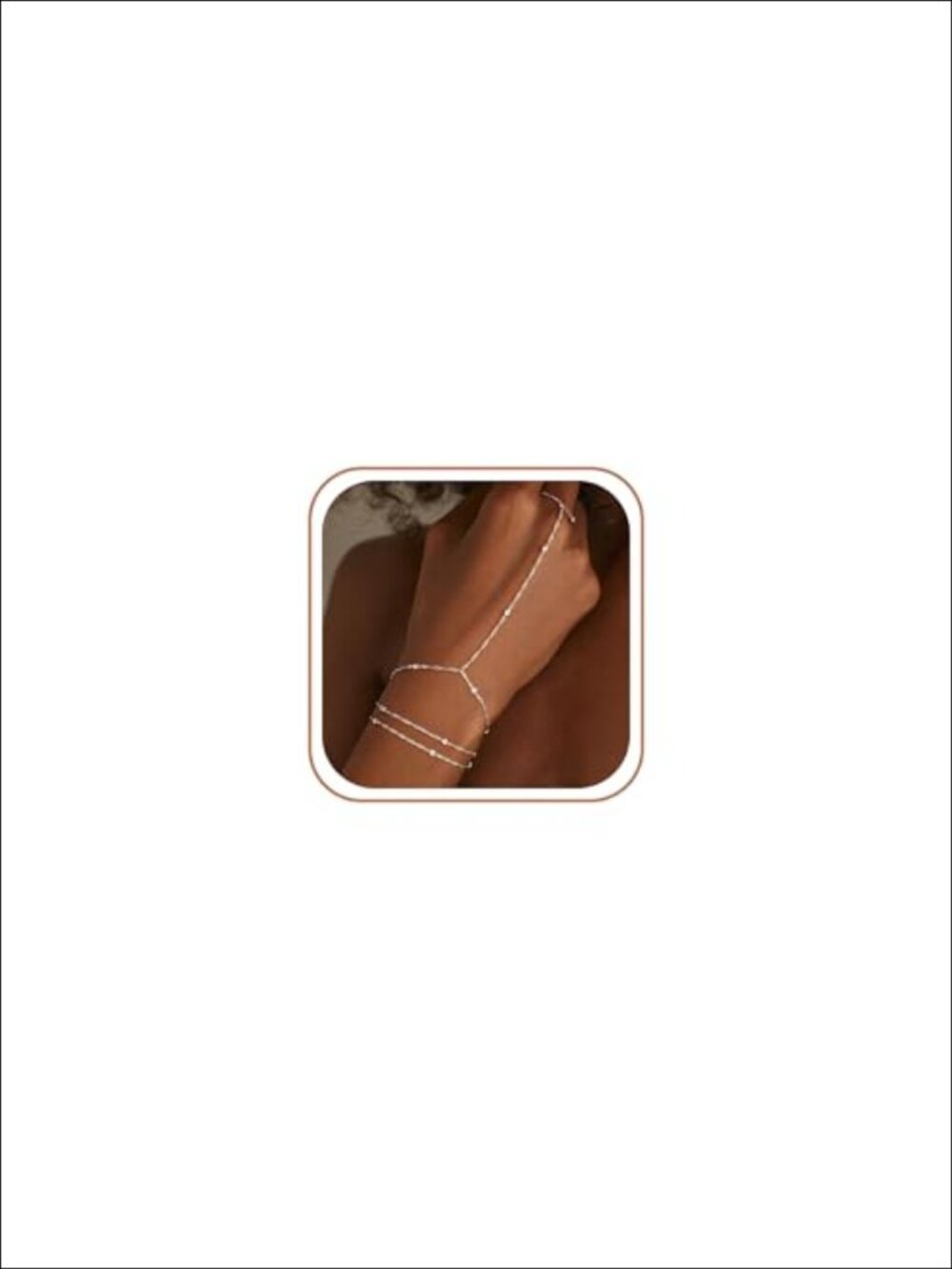 Dainty Silver Plated Hand Chain Bracelet Set Link Adjustable Stacking Jewelry